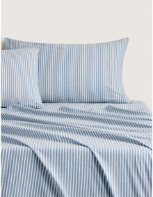 REILLY STRIPE DOUBLE SHEET SET IN CHAMBRAY