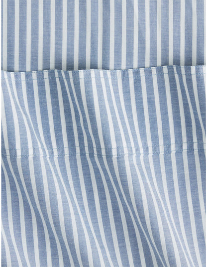 REILLY STRIPE DOUBLE SHEET SET IN CHAMBRAY