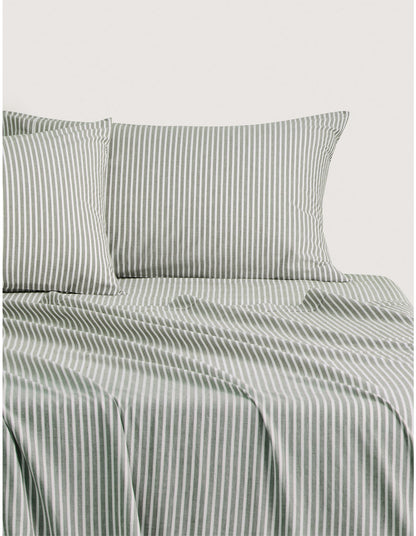 REILLY STRIPE DOUBLE SHEET SET IN JUNGLE