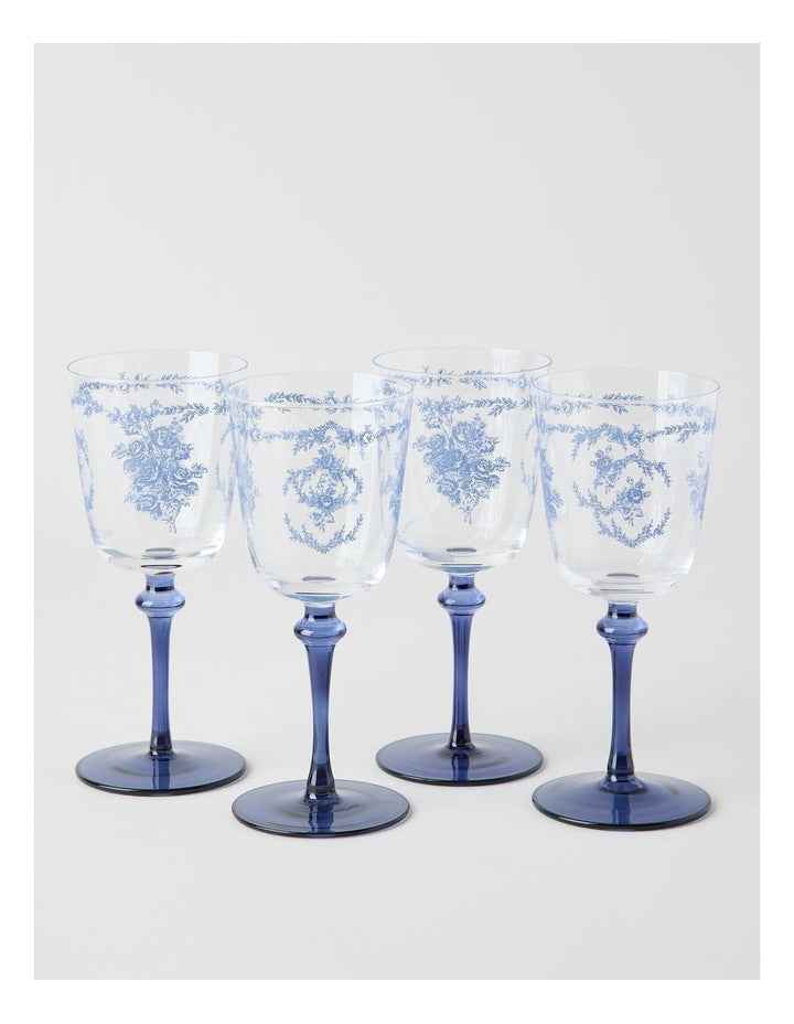 Mazarine Wine Glass 320ml Set of 4 in Blue
