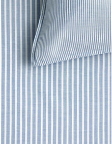 REILLY STRIPE DOUBLE QUILT COVER SET IN CHAMBRAY