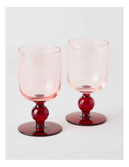 Coloured Cosy Wine Glass Set of 2 in Pink