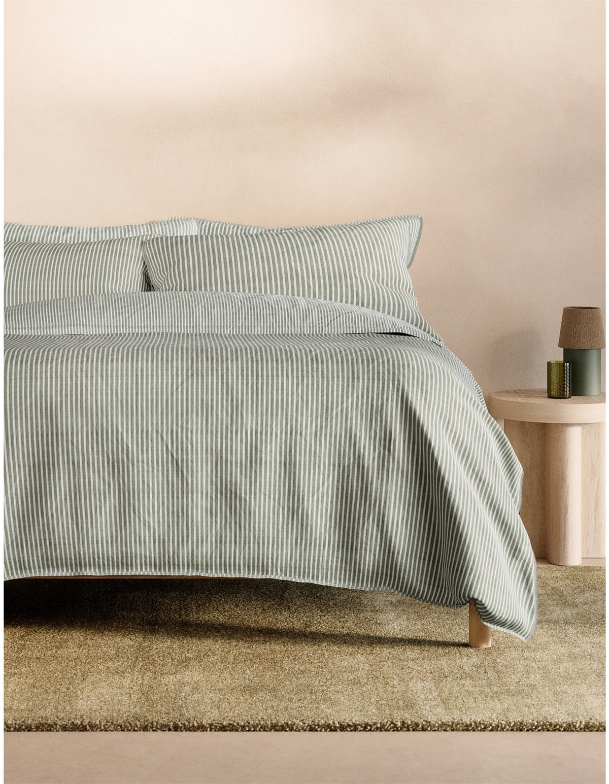 REILLY STRIPE DOUBLE QUILT COVER SET IN JUNGLE
