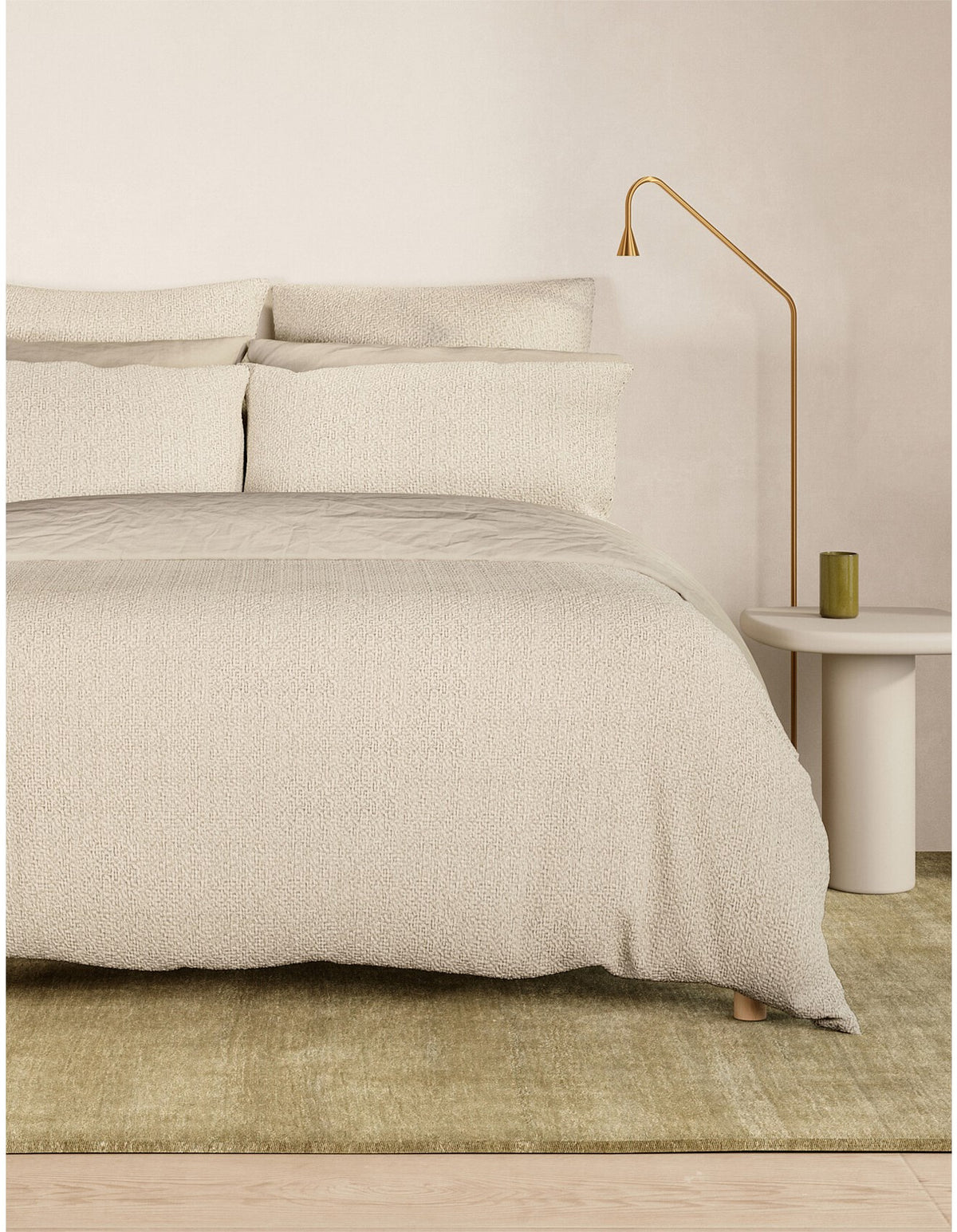 TEXTURES DAPPLED WEAVE KING QUILT COVER SET IN ALABASTER