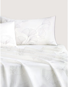 ABBOTSON GINGKO STANDARD PILLOWCASE PAIR IN WHITE