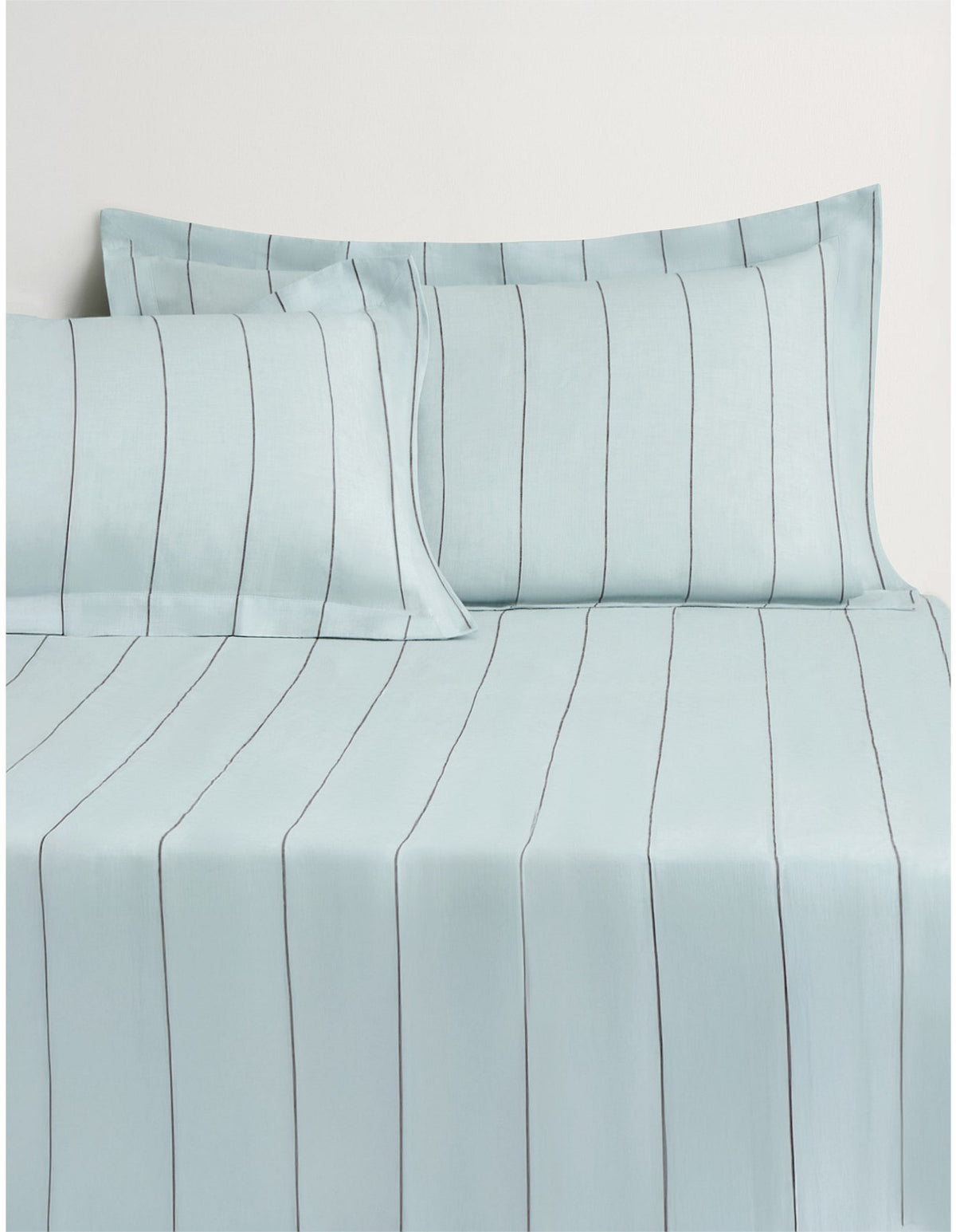 ABBOTSON STRIPE KING FITTED SHEET IN ICE