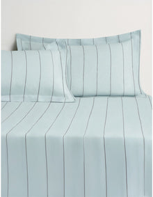 ABBOTSON STRIPE KING FITTED SHEET IN ICE