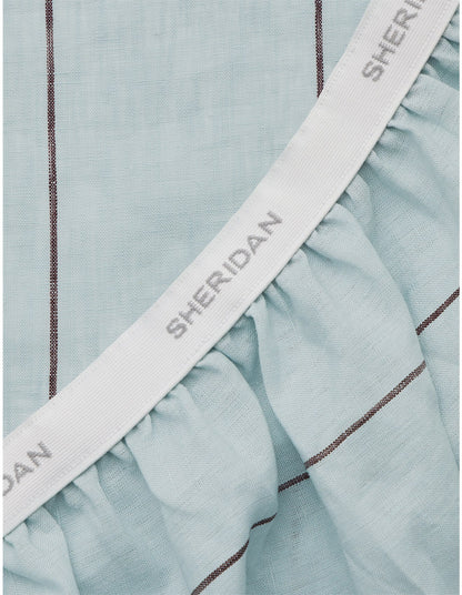 ABBOTSON STRIPE KING FITTED SHEET IN ICE