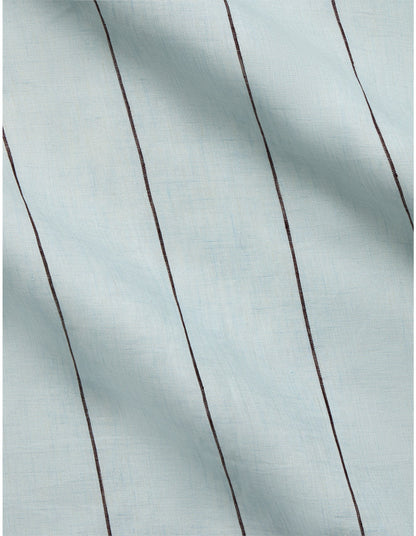 ABBOTSON STRIPE QUEEN FLAT SHEET IN ICE