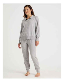 Cuffed Knit Sleep Pants in Grey Marle