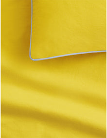 BAYLEY PIPED QUILT COVER SET QUEEN IN LIGHT SUNLIGHT