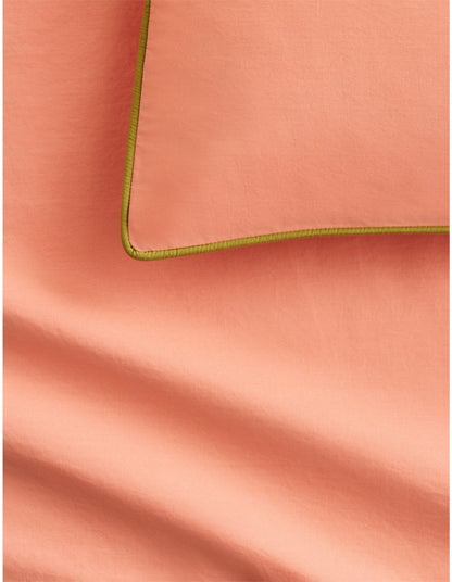 BAYLEY PIPED QUILT COVER SET QUEEN IN PEACH BLUSH