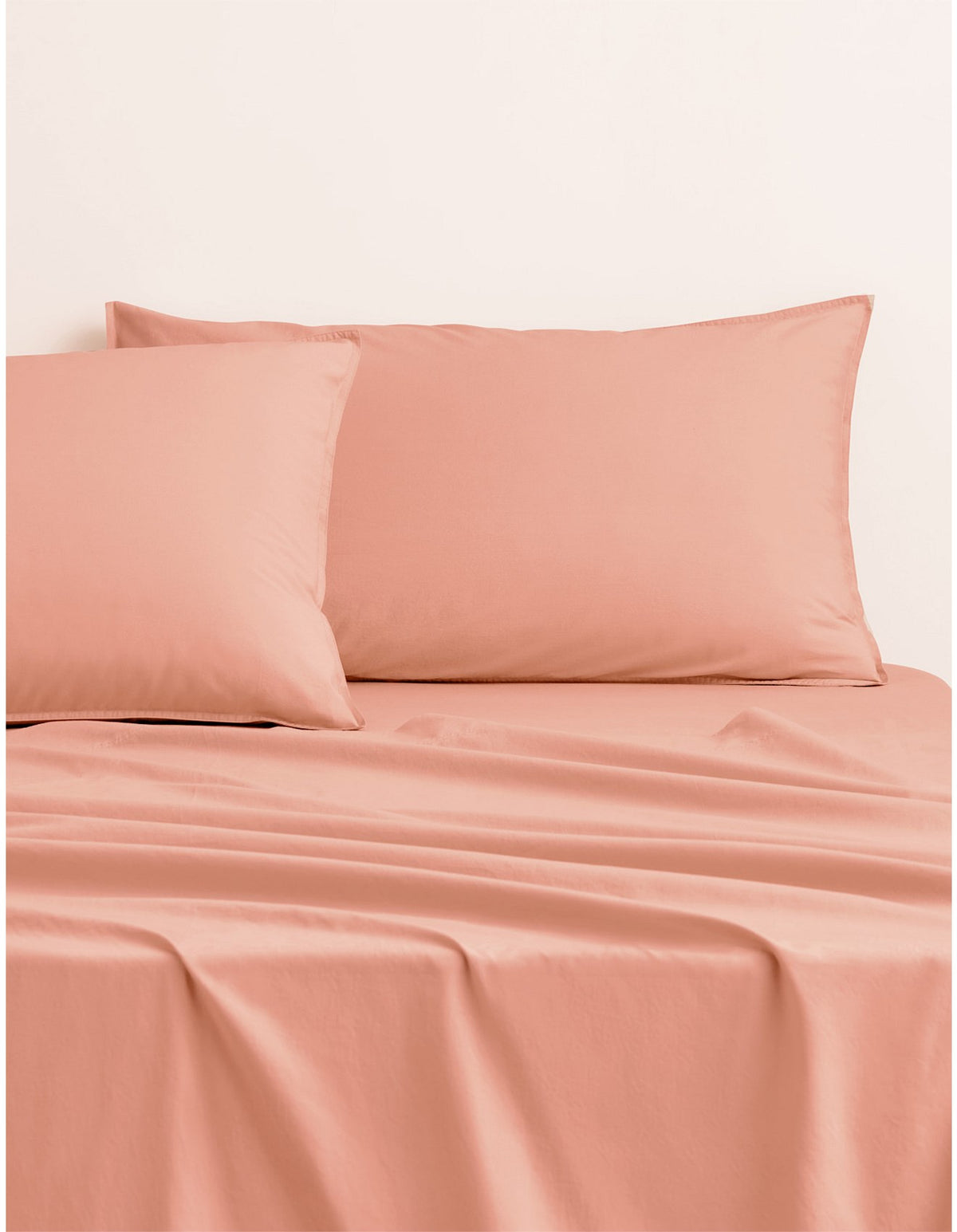BAYLEY WASHED PERCALE SHEET SET KING IN PEACH BLUSH