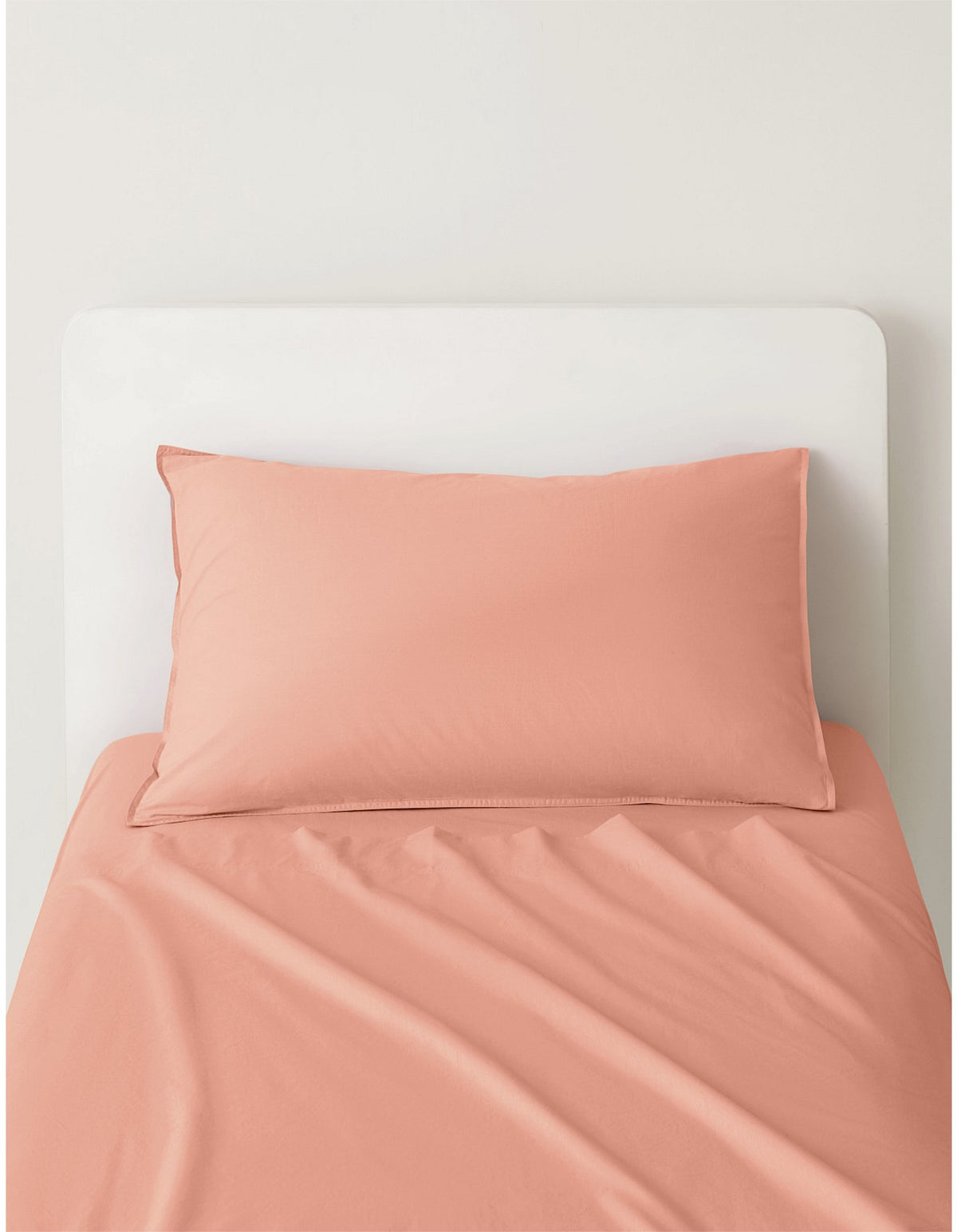 BAYLEY WASHED PERCALE SHEET SET KING SINGLE IN PEACH BLUSH