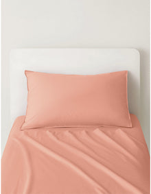 BAYLEY WASHED PERCALE SHEET SET KING SINGLE IN PEACH BLUSH