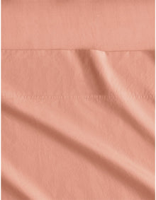 BAYLEY WASHED PERCALE SHEET SET QUEEN IN PEACH BLUSH