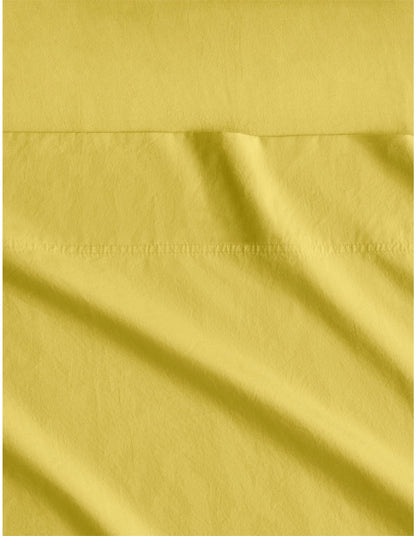 BAYLEY WASHED PERCALE SHEET SET SINGLE IN LIGHT SUNLIGHT