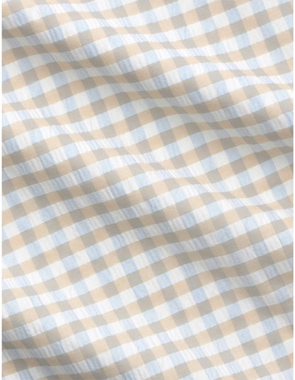 ROMI CHECK QUILT COVER SET DOUBLE IN MOONSTONE