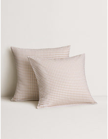 ROMI CHECK EUROPEAN PILLOWCASE IN MOONSTONE
