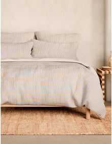 ROMI CHECK EUROPEAN PILLOWCASE IN MOONSTONE