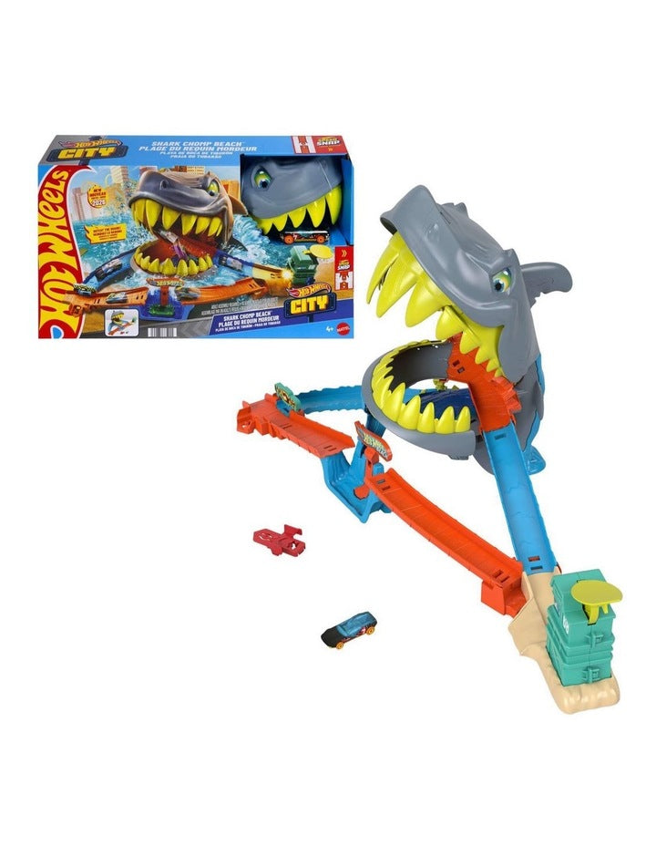 City Shark Chomp Beach Playset & 1:64 Scale Die-Cast Car