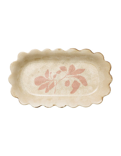 Cecile Oval Serving Platter 23x39cm Desert Rose
