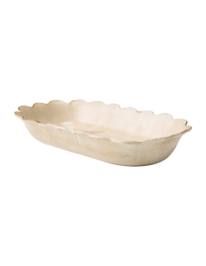 Cecile Oval Serving Platter 23x39cm Desert Rose