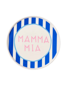 Mamma Mia 25cm New Bone China Dinner Plate Blue Stripe