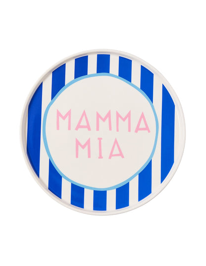 Mamma Mia 25cm New Bone China Dinner Plate Blue Stripe