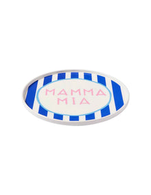 Mamma Mia 25cm New Bone China Dinner Plate Blue Stripe