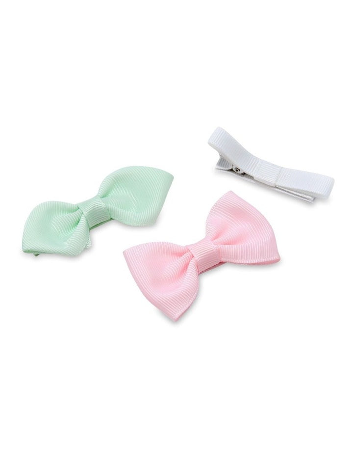 Bow Clip & Hair Wrap Pack Of 7 in Multi