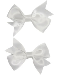 Bow Hair Clip Pack Of 2 in White