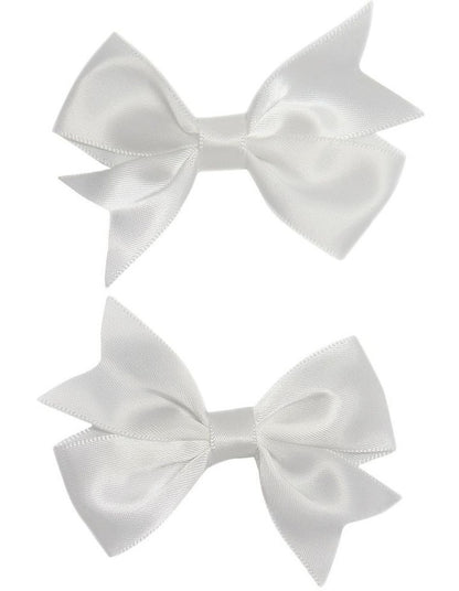 Bow Hair Clip Pack Of 2 in White