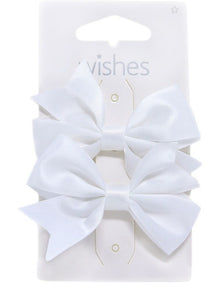 Bow Hair Clip Pack Of 2 in White