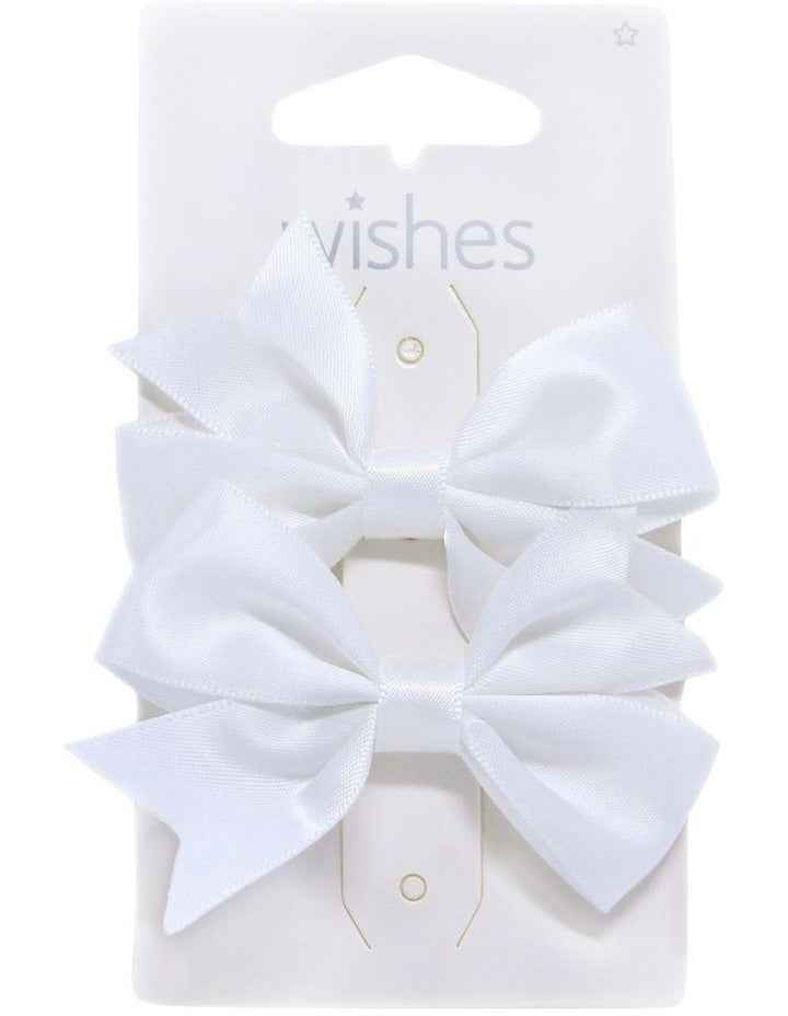 Bow Hair Clip Pack Of 2 in White