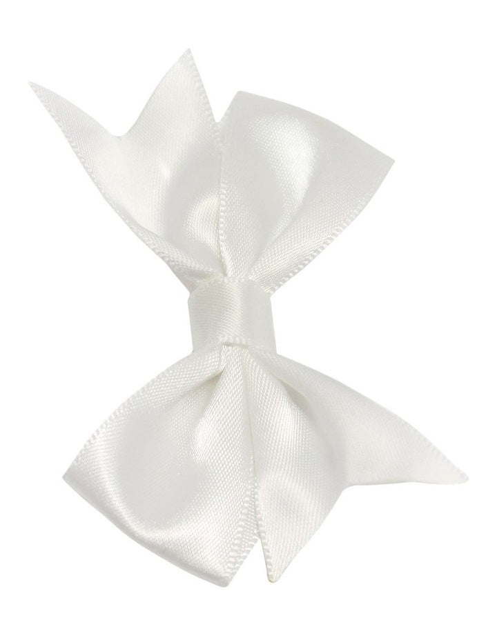 Bow Hair Clip Pack Of 2 in White