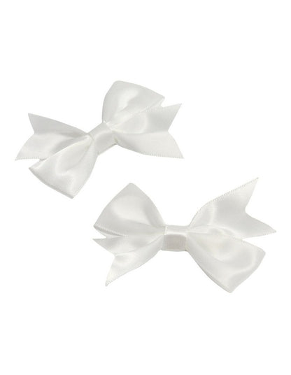 Bow Hair Clip Pack Of 2 in White