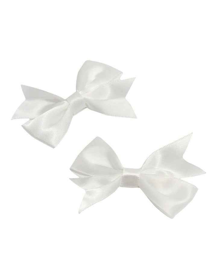 Bow Hair Clip Pack Of 2 in White
