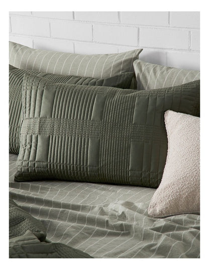 Hunter Quilted Quilt Cover Set in Olive