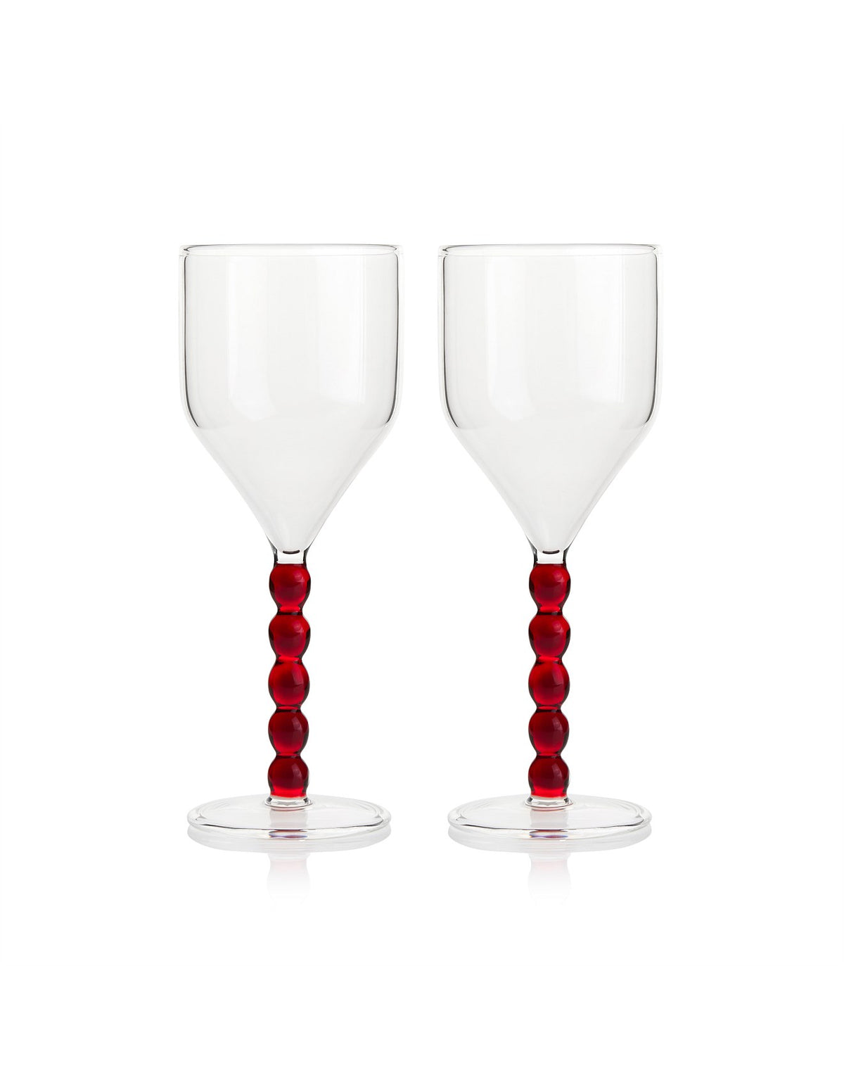 Bijoux 200ml Wine Glasses Set of 2 Clear Red