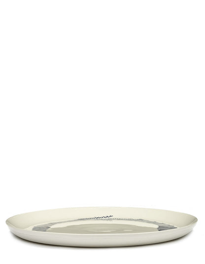 Ottolenghi Plate White with Blue Stripes FEAST 26.5cm