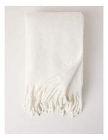 Faux Mohair Throw in Coconut Milk