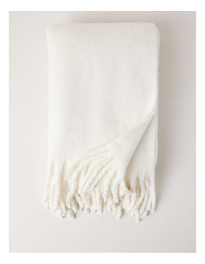 Faux Mohair Throw in Coconut Milk