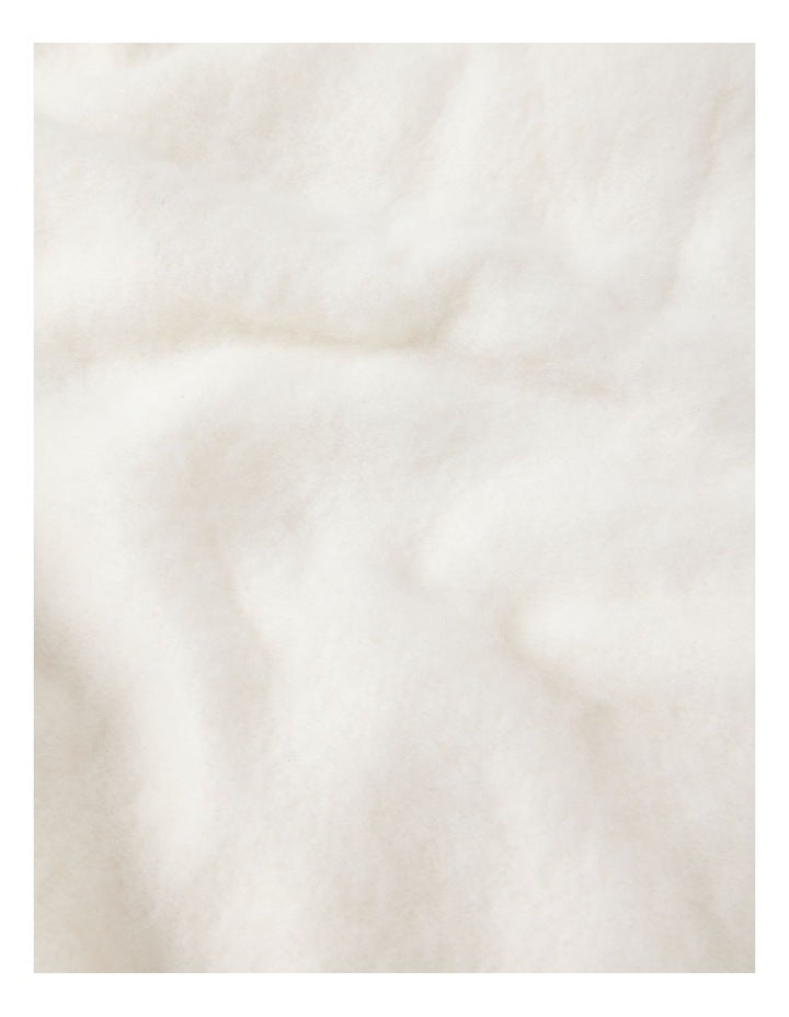 Faux Mohair Throw in Coconut Milk