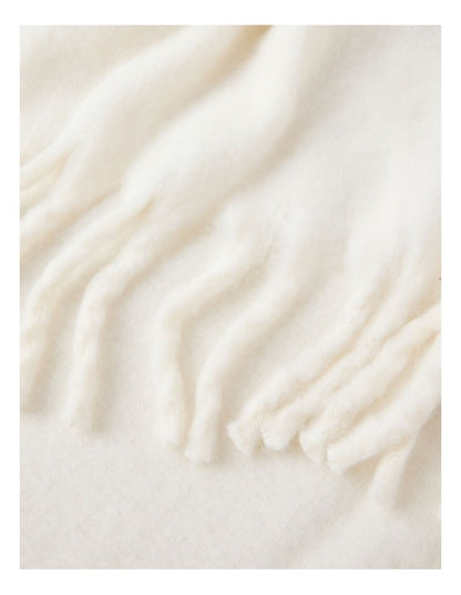 Faux Mohair Throw in Coconut Milk