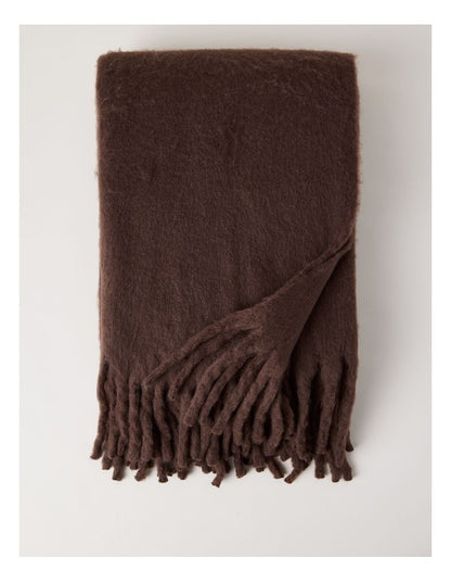 Vue Faux Mohair Throw in Chocolate