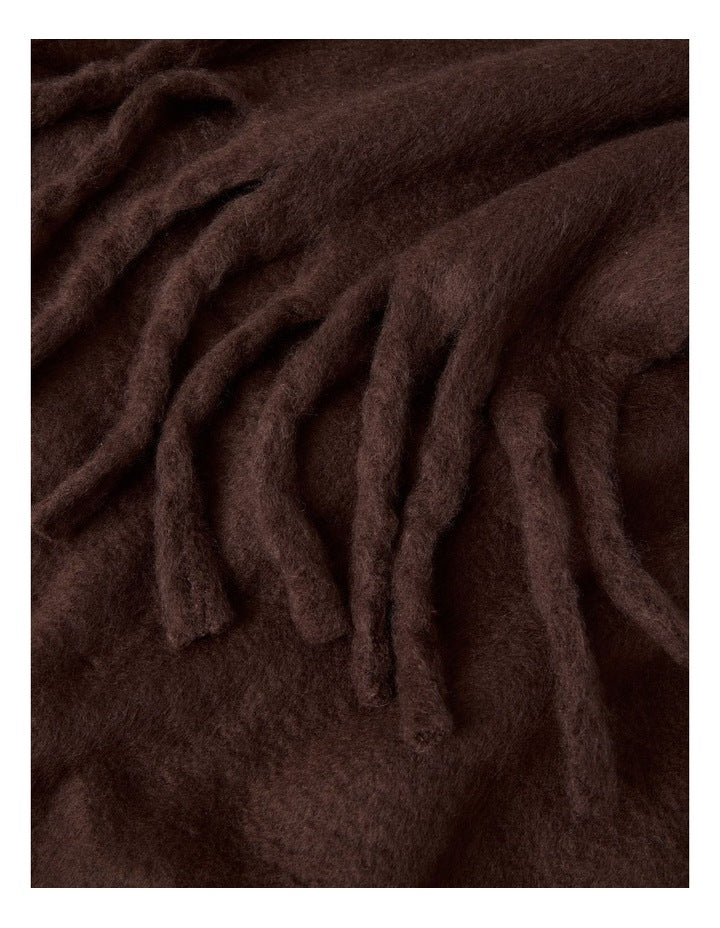 Vue Faux Mohair Throw in Chocolate