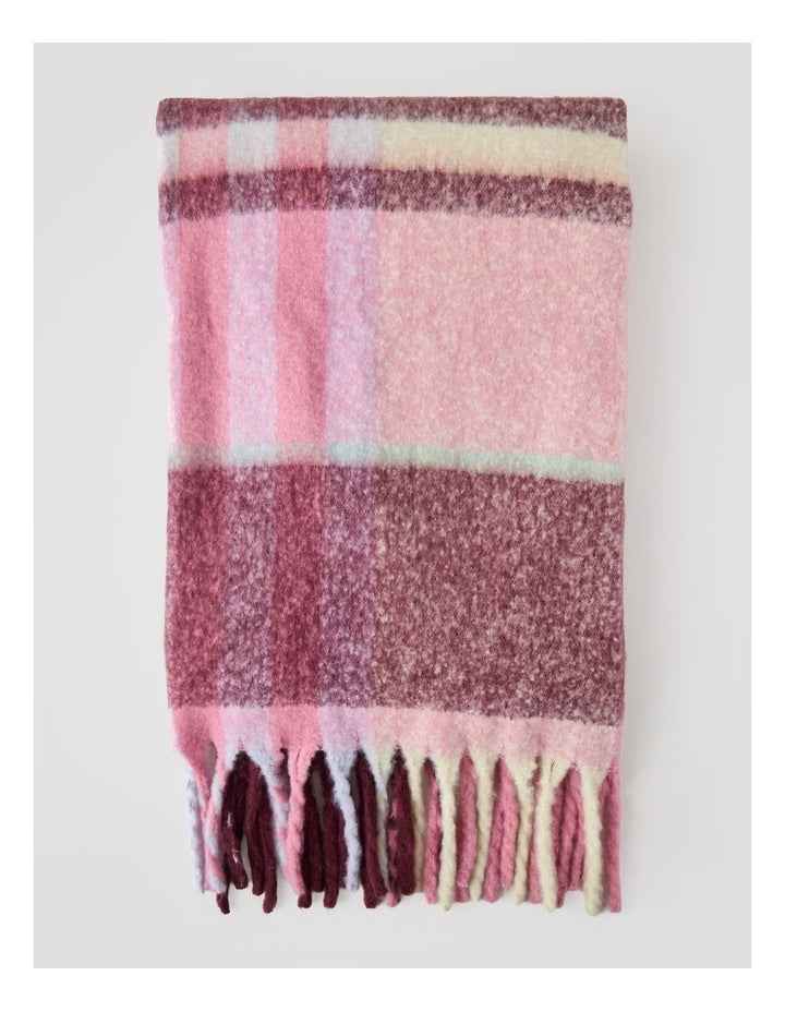 Vue Faux Mohair Check Throw in Berry