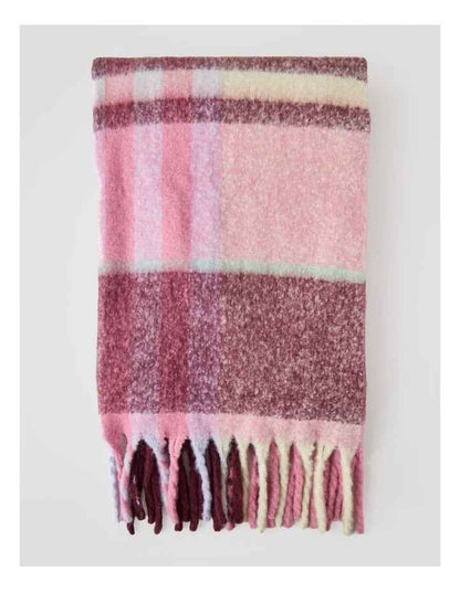 Vue Faux Mohair Check Throw in Berry