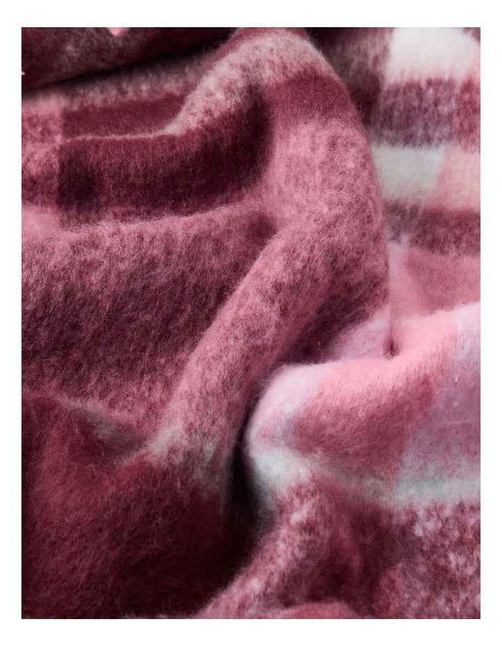 Vue Faux Mohair Check Throw in Berry